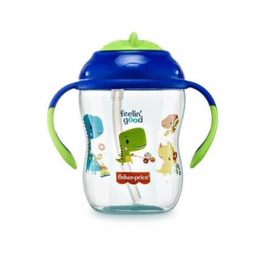 Imagem de Copo treinamento com canudo Fisher Price First Moments azul 270ml
