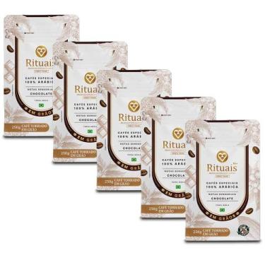Imagem de Café em Grãos 3 Corações Rituais Chocolate Kit 5 Pacotes de 250g - Trê