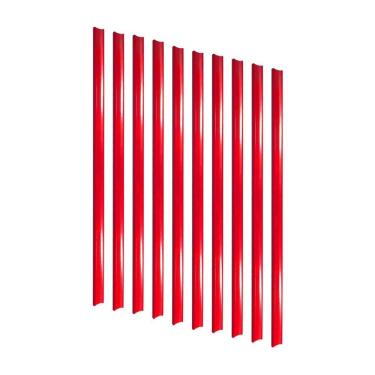 Imagem de Kit 10 Porta Etiqueta Simples 90,3cm New Plus-Plus para Expositor de Aço Vermelho com Acrílico Sa Gôndolas