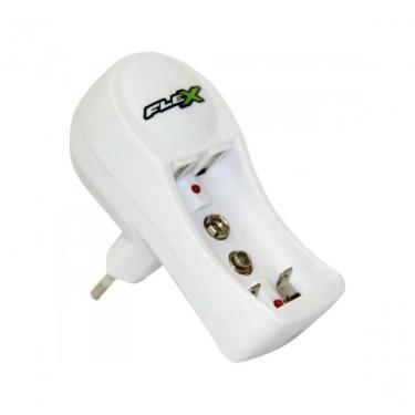 Imagem de Carregador de Pilha 2 Flex FXC11 Flex Aa Aaa e 9V Bivolt Automático com 2 Canais de Carga Branco