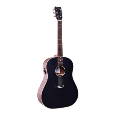 Imagem de Violão Rozini Eletroacústico Aço Folk Black Top RX335 EQ.F.M