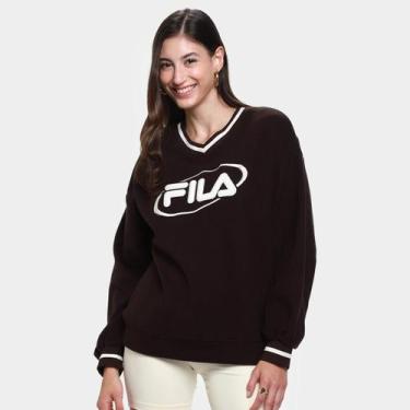 Imagem de Moletom Fila Comfort F-Box Feminino, Marrom, M
