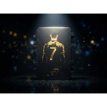 Imagem de Porta Figurinha Cromo Preto e Dourado - Cristiano Ronaldo NR7 - Protej