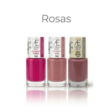 Imagem de kit 3 esmalte Hipoalergenico alergo Easy, Rosas
