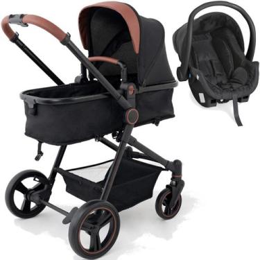 Imagem de Carrinho de Bebe Moises com Bebe Cocoon Preto Galzerano Ivy Black