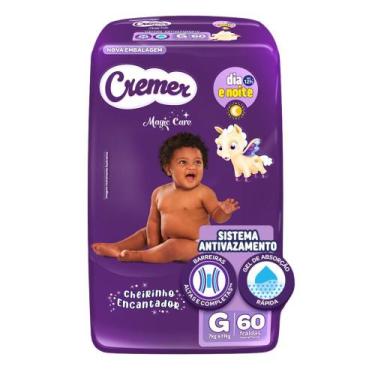 Imagem de Fralda Cremer Magic Care Tamanho G Pacote Hiper com 60 Fraldas Descart