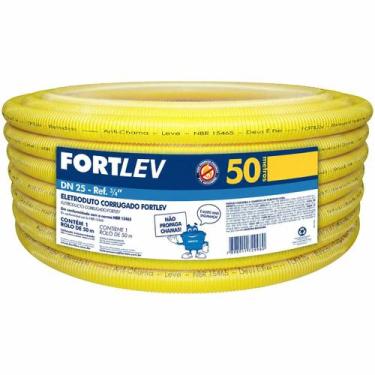 Imagem de Conduite Amarelo 25mm 3/4 Rolo Com 50m Eletroduto Corrugado Flexível F