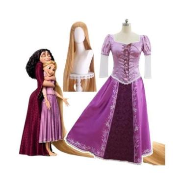 Imagem de Fantasia De Princesa Rapunzel Com Cabelo Longo Para Mulheres, Cosplay 