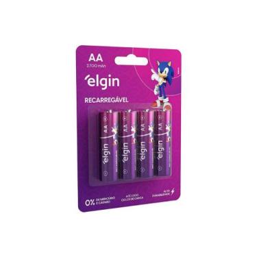 Imagem de Pilha Recarregável Elgin Pequena AA2700 C/4