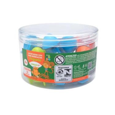 Imagem de Apontador Foguete c/ depósito e borracha (Pote com 12 unidades) Leo&Le