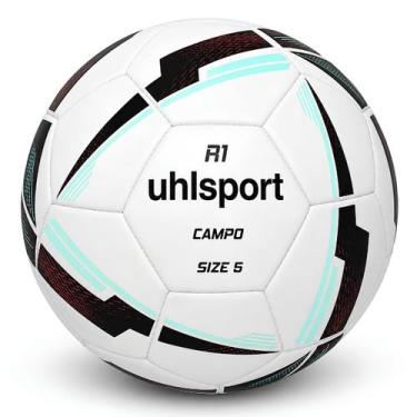 Imagem de Bola de Futebol Campo Uhlsport R1 Brasileirão, Branco, Turquesa