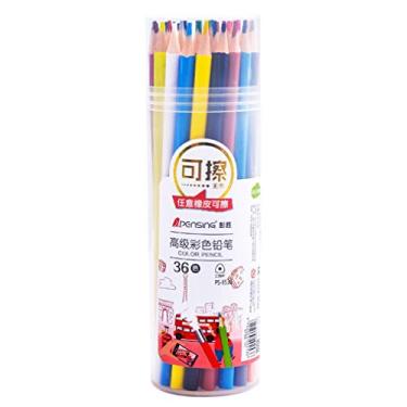 Imagem de Lápis de cor com barra triangular, 36 cores, pintura grafite pode apagar lápis