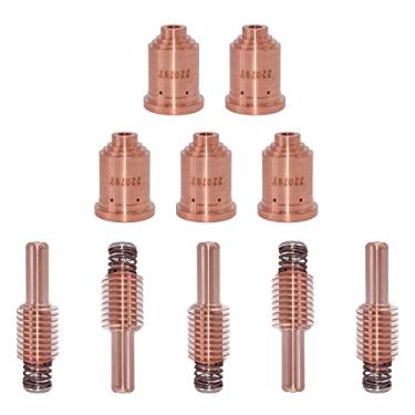 Imagem de 5 peças 220842 eletrodos de plasma e 5 peças 220797 bicos de plasma pontas de tocha consumíveis de corte 45/65/85/105