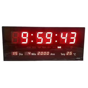 Imagem de Relógio De Parede Digital Led Com Data, Mês, Ano e Temperatura - 46cm