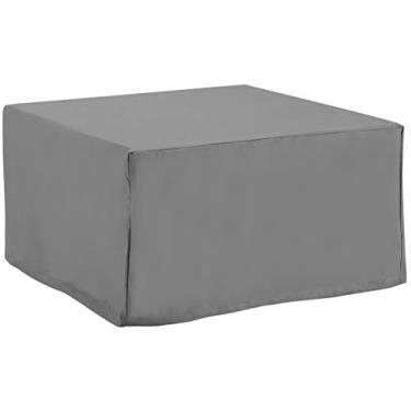 Imagem de Crosley Furniture CO7507-GY Capa quadrada de vinil reforçado para ambientes externos ou otomanos, cinza