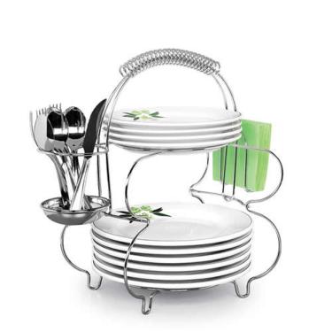 Imagem de Porta Prato, Talheres e Guardanapo - Mesa Posta