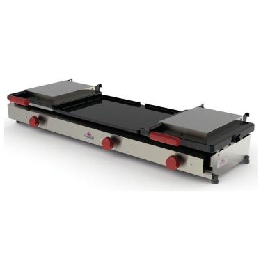 Imagem de Chapa Sanduicheira Dupla a Gás Progás Inox 2 Prensas PR-1100GN