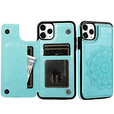 Imagem de Capa de telefone flip slot de cartão de couro de luxo para iphone 13 12 mini se 2020 para iphone 11 pro xs max xr x 6 6s 7 8 plus 5 5s, verde menta, para iphone 5 5s se