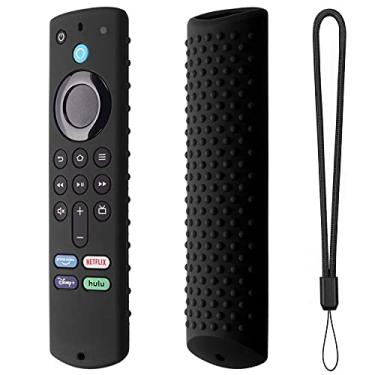 Imagem de Compatível com a tampa remota Fire-TV-Stick 4K Max/3rd Gen | Estojo de controle remoto de silicone macio com cordão | Capa protetora luminosa à prova de choque para -Stick 4k Max (10 cores)