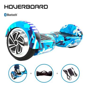 Imagem de Skate Elétrico 6,5 Azul Militar Hoverboard Bluetooth e Bols