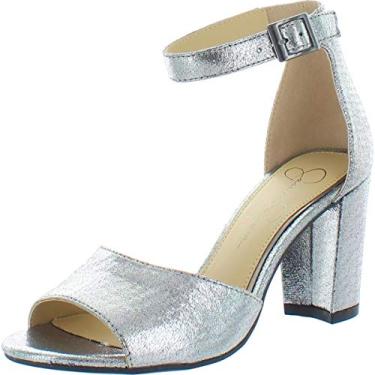 Imagem de Jessica Simpson Sandália feminina Sherron com tira no tornozelo e salto bloco, Mineral, 37