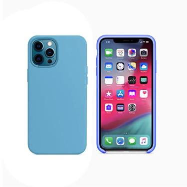 Imagem de Capinha Slim Case Colorida Compatível Com IPhone 13 PRO Vermelha,Preta, Laranja, Amarela, Azul, Rosa, Pink, Branca, Lilás, Marrom, Verde, Roxo Com 3 Camadas De Proteção PREMIUM ONYK (AZUL CLARO)