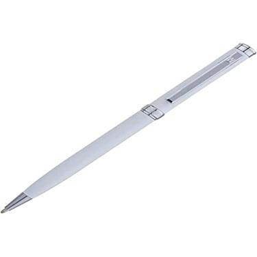 Imagem de Caneta Esferográfica, Crown, YW10081B, Liverpool, Chrome, Esfera, Branca/Cor da Tinta Azul