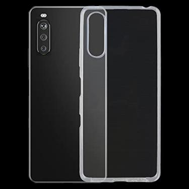 Imagem de capa de proteção contra queda de celular Para Sony Xperia 10 III 0.75mm Transparente Ultra-fino TPU Soft Case Protetora