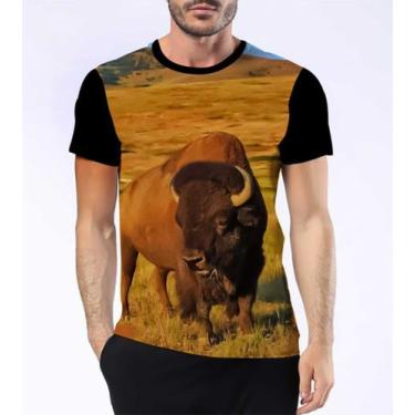 Imagem de Camisa Camiseta Bisão-Americano Animal Búfalo Manadas Hd 7 - Dias No E