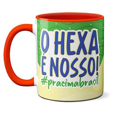 Imagem de Caneca Homer Lisa Simpsons O Hexa É Nosso! Pra Cima Brasil! (Vermelha)