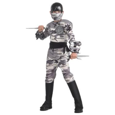 Imagem de Fantasia infantil de ninja com camuflagem ártica, pequena