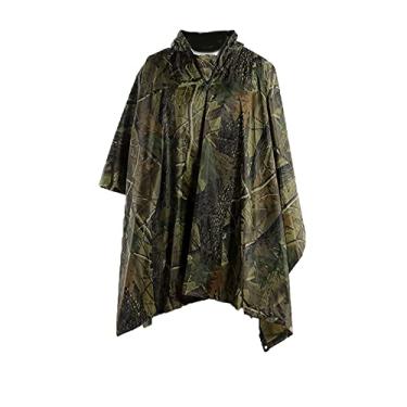 Imagem de Jueshanzj Capa de chuva para adultos, uma peça, para caminhadas, viagens, passeios ao ar livre, equitação, Camuflagem amarela, Tamanho Único