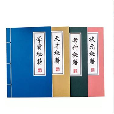 Imagem de WellieSTR Caderno de folhas soltas A5 com design chinês de 4 estilos linha horizontal cadernos diários de estudante bloco de notas planejador material de escritório escolar, caderno espiral diário