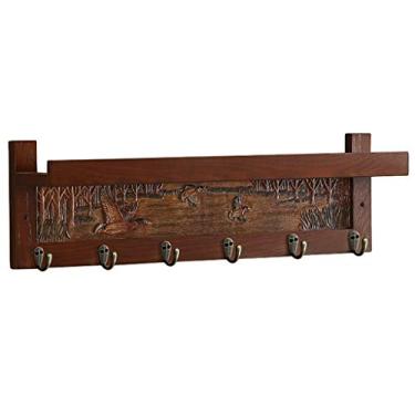 Imagem de KIZQYN Ganchos de casaco antigos ganchos de parede para cabideiro de corredor cabides de armazenamento de quarto ganchos de parede com prateleiras ganchos de casaco cabides cabide montado na parede (tamanho: latão)