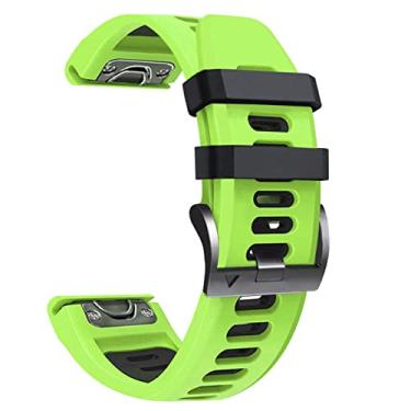 Imagem de WIKUNA Pulseiras de substituição de silicone para relógio inteligente para Garmin Fenix 7 7X 6 6X Pro 5 5X Plus 3 3HR Forerunner 935 Pulseira 22 26mm (Cor: Verde, Tamanho: 26mm Fenix 3 3HR)