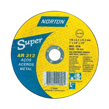 Imagem de Disco Corte 7x1/8 para Metais Super AR312 Norton