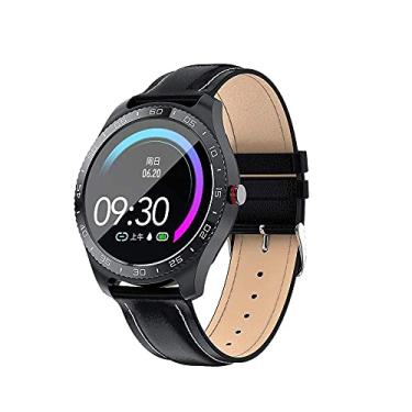 Imagem de Smart Watch Full Touch Steel Box Leather Table com Monitor de Frequência Cardíaca Smart Watch Business Android iOS (Cor: Prata) (Cor: Azul) (Preto) little surprise
