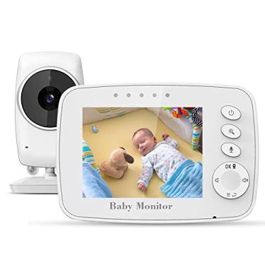 Imagem de Babá Eletrônica Baby Monitor Monitor Bebê Tela 3.2 pol. Câmera Sem Fio 2.4Ghz Microfone Comunicação Bidirecional Monitoramento Temperatura Visão Noturna Infravermelha Canção de Ninar / No Brasil