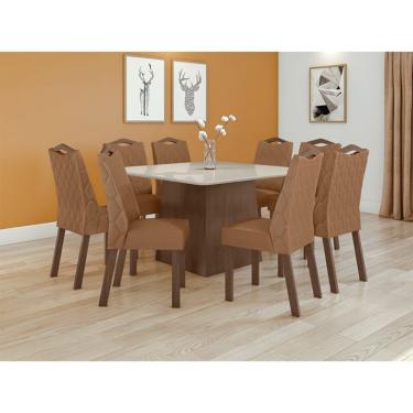 Conjunto Sala De Jantar Mesa Tampo Mdf E Vidro E 4 Cadeiras Lottus em  Promoção é no Buscapé