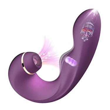 Imagem de Masturbador Feminino 3 em 1 Vibrador do Ponto g e Estimulador do Clitóris Sucção Brinquedos Sexuais (Roxo)