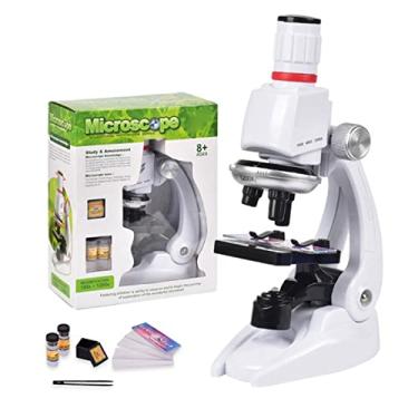 Imagem de Kit de acessórios para microscópio Kit de microscópio com suporte de telefone LED de laboratório 100X 400X 1200X Lâminas de microscópio biológico (Cor: Sem suporte de telefone)