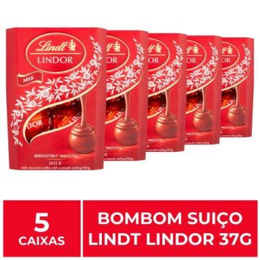 Imagem de 5 Caixas De 37G, Bombons De Chocolate Suiço, Lindt Lindor