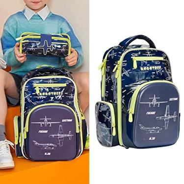 Imagem de Mochila de estudante, mochila infantil confortável com vários compartimentos para uso externo (preta G)