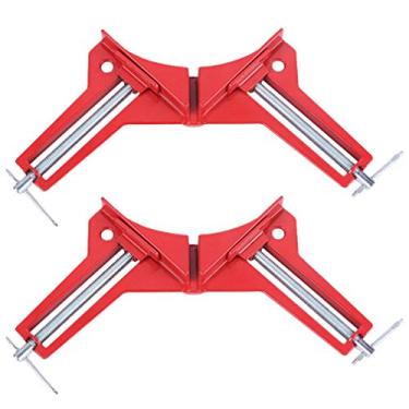 Imagem de DOITOOL 2 peças de grampo de ângulo direito de 90 graus para trabalho em madeira, braçadeiras de canto de 90 graus suporte de moldura para trabalhos de madeira, engenharia, moldura de foto, ferramentas manuais DIY