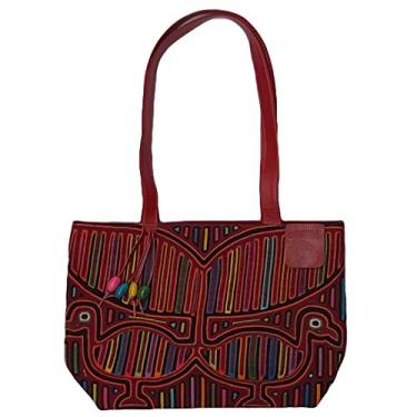 Imagem de Bolsas em couro com arte"Mola" da Tribo Kuna Colombiana (cores-01)