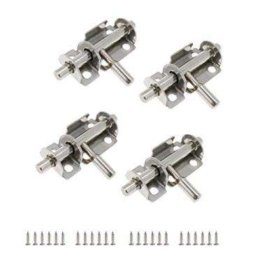 Imagem de Rannb Trava de parafuso de segurança de aço inoxidável para janela/trava de porta – Pacote com 4