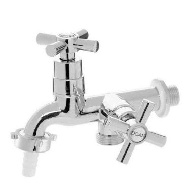 Imagem de Torneira Saida de Agua para Tanque/Maquina Cruzeta Cromada