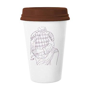 Imagem de Caneca de desenho chinesa de terracota guerreiro chinesa para copo de cerâmica para café