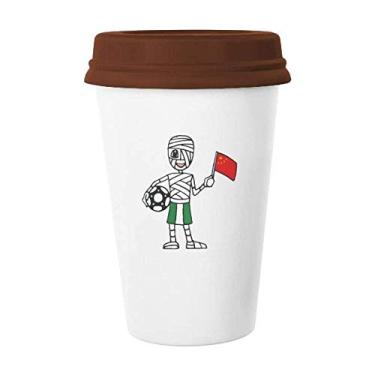 Imagem de Caneca de cerâmica com a bandeira chinesa da mamãe de futebol nigeriano copo de cerâmica