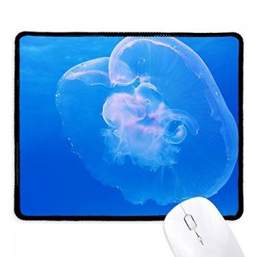 Imagem de Mousepad Jellyfish Ocean Blue Water Science Nature Tapete de borracha para jogos